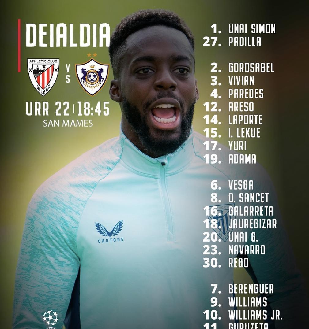 关于欧冠赛程吃紧,毕尔巴鄂竞技赛后远射贴柱,媒体盛赞,资深球员宣示担当的信息 关于欧冠赛程吃紧,毕尔巴鄂竞技赛后远射贴柱,媒体盛赞,资深球员宣示担当的信息